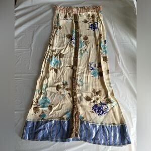Long Cream Floral Button Down Skirt